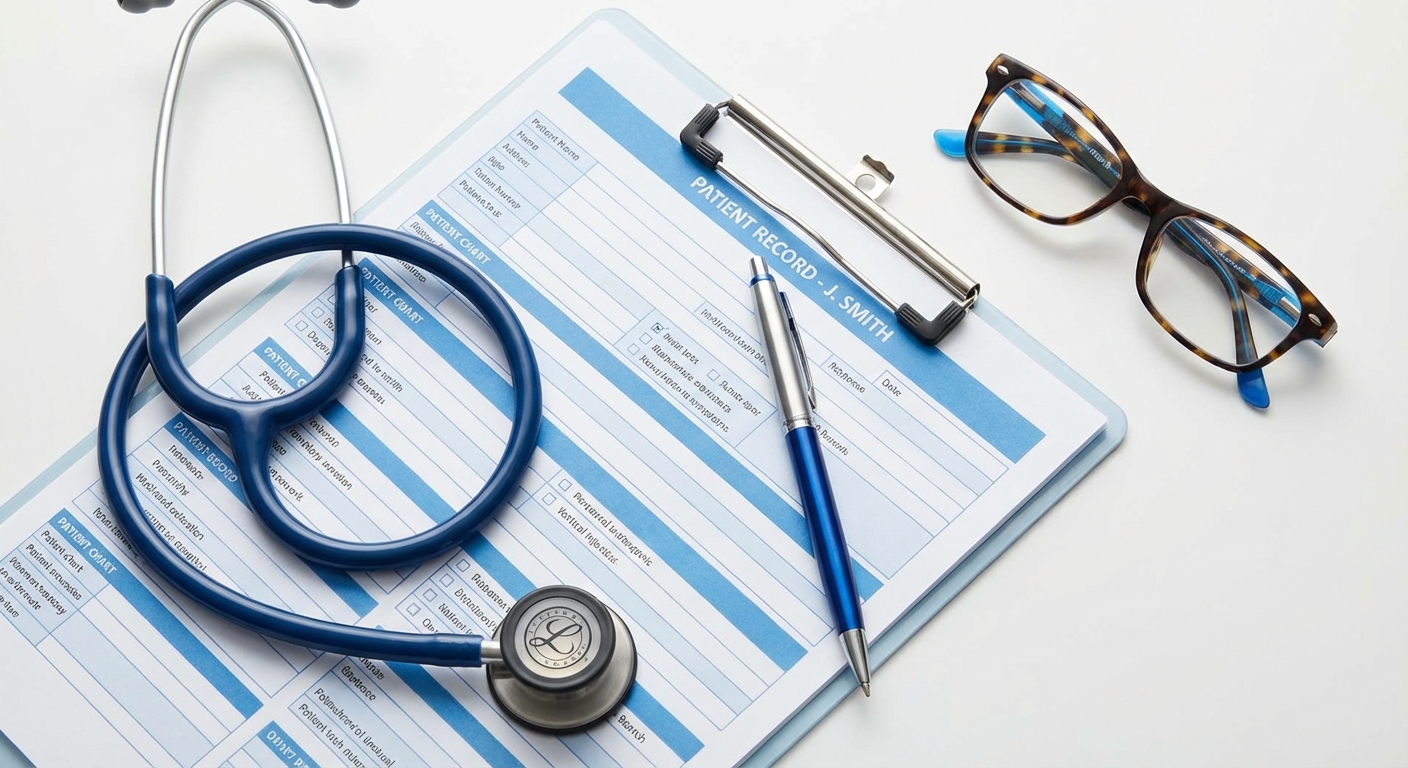Medical desk with supplies